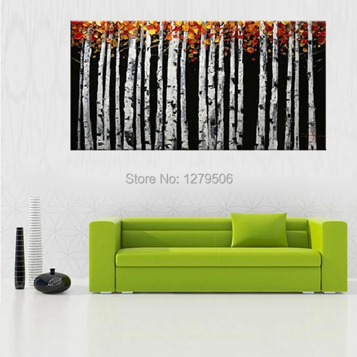 

Handmade Abstract Art Oil Painting On Canvas The Poplar Trees For Living Room Decor Hang Group Of Paintings