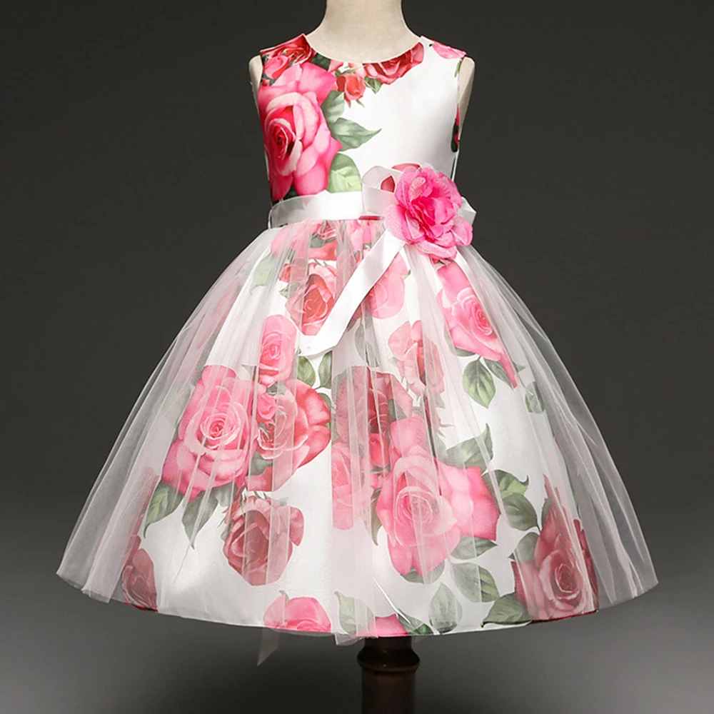 

AmzBarley Flower Lace Tutu Dress Toddler girls princess dress formal Ball Gown Children Birthday Party clothes floral dresses