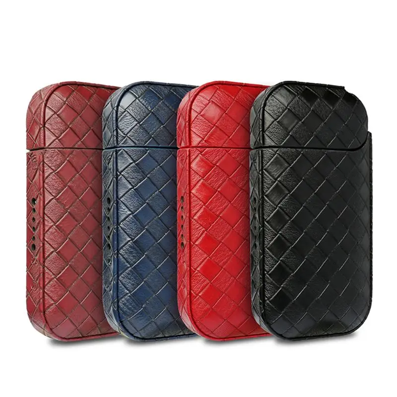 

Portable Woven Pattern PU Leather Carrying Pouch Protective Cover Case Bag for IQOS 2.4 Plus Electronic Cigarette Vape Accessori