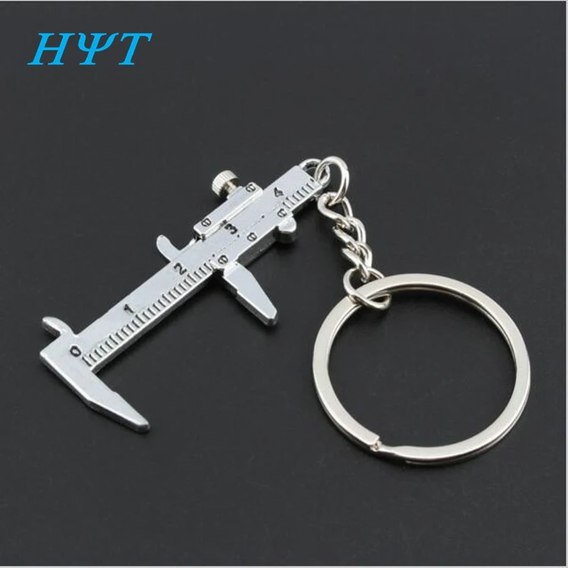 

New Key Chain Portable 1pcs Special Novelty Simulation Movable Vernier Caliper Model Slide Ruler Keyring Gift Wholesale