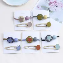 Металлическая звезда резинки для волос клип набор женские эластичные заколки-ленты для волос девушки повязки для волос модные аксессуары для волос