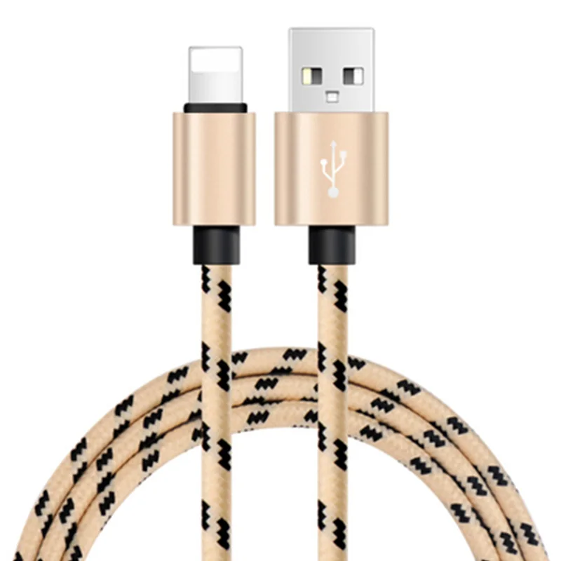 USB кабель для зарядки для iPhone 6 S 6 S 7 8 Plus 5 5S SE X XR XS Max iPad короткий длинный 25 см 1 м 2 м 3 м провод для быстрой зарядки - Цвет: Золотой