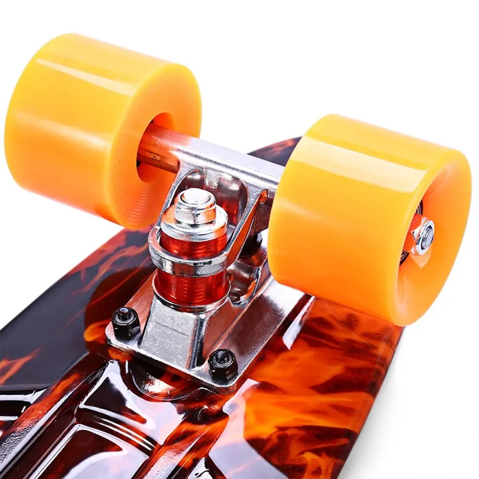 Planche à roulettes de Faction d'outlife imprimant les planches à roulettes complètes de modèle de flamme de feu de l'enfer 22 Inch rétro croiseur Longboard Skatecycle - 6