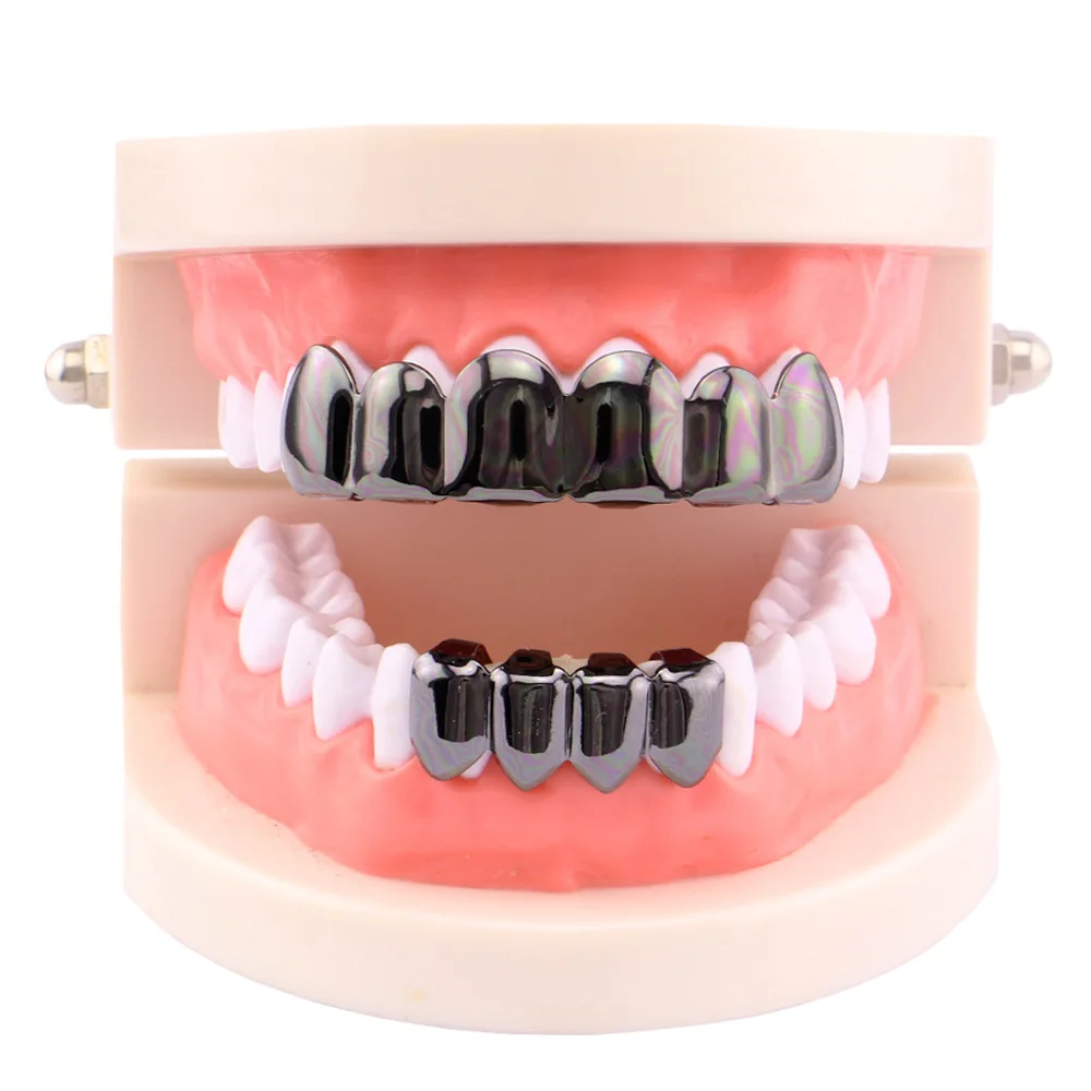 Factory Bottom Price Teeth Grillz Bijoux Hip Hop Teeth Grillz Top & Bottom Gold Color Teeth Accessory Vampire Party Body Jewelry Wholesale (8)
