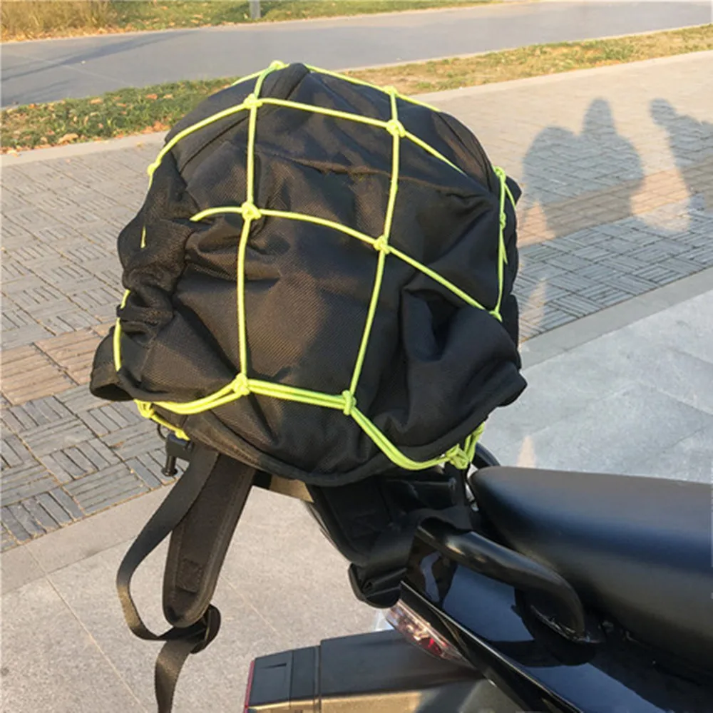

30*30cm Motorcycle Bike 6 Hook Hold Down Fuel Tank Luggage Net Rope Mesh String Bag Sundries Helmet Holder Bag Moto Accessories