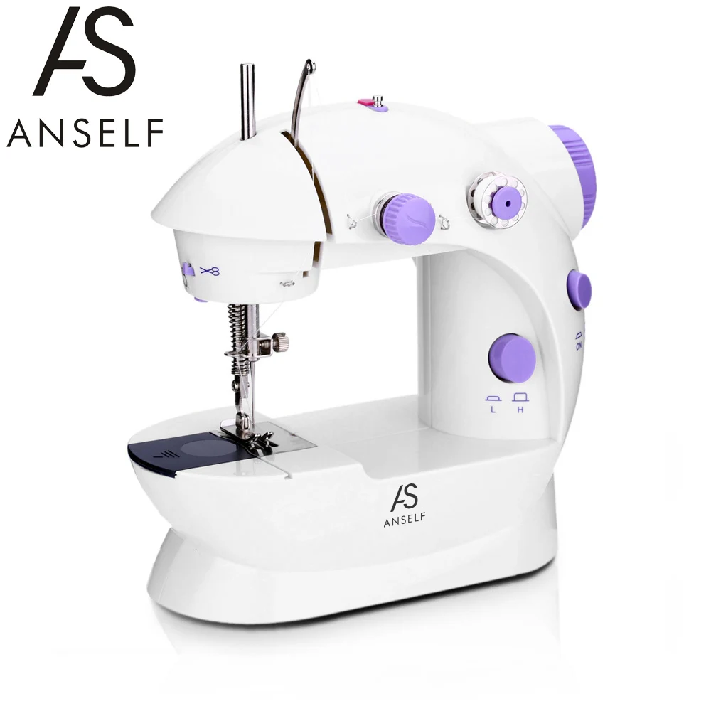 RU Portable Mini Sewing Machine with foot Dual Speed Double Thread Hand Pedal Sewing Machine