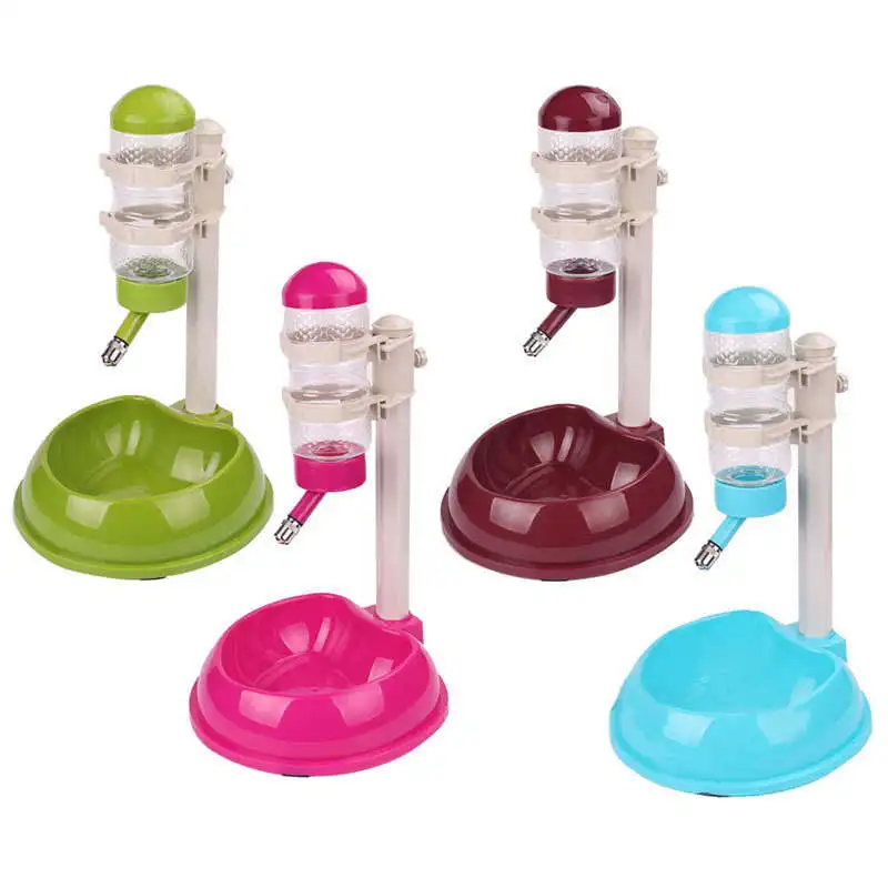 

Pet Plastic Automatic Adjustable Drinking Dog Cat 500ML Drinking fountain Stand Food Water Feeder Dish Bowl Dural Port