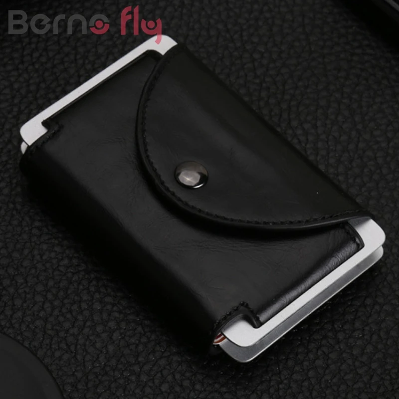 BERNO Fly Mini ID держатель для наличных карт RFID алюминиевый кредитных s PU кожаный