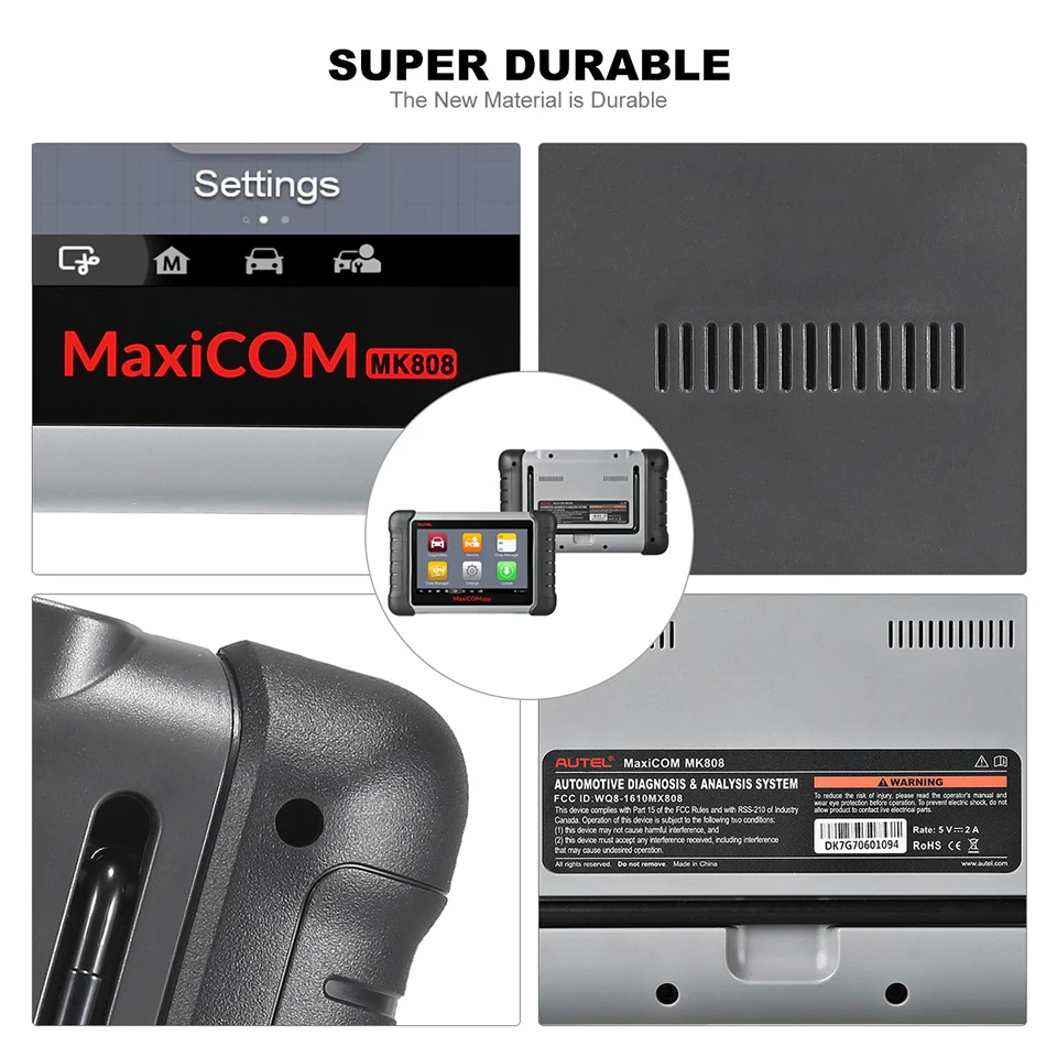Autel MaxiCOM MK808 диагностический инструмент 7-дюймовый ЖК-дисплей Сенсорный экран датчиком освещённости для яркости автоматической настройки