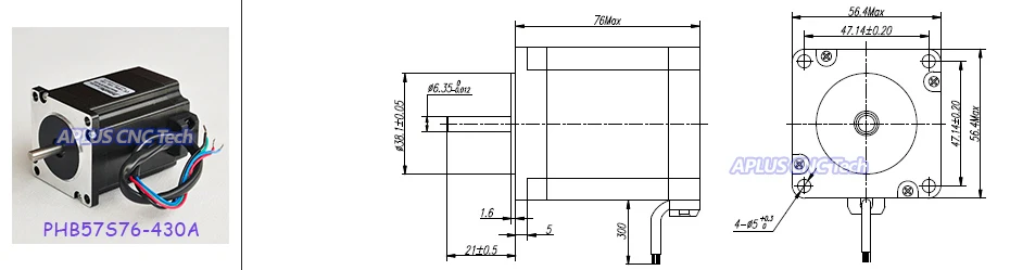 NEMA 23 Шаговые двигатели(255oz-in/76 мм/3.0a)+ Шаговые двигатели Драйвер psr5042