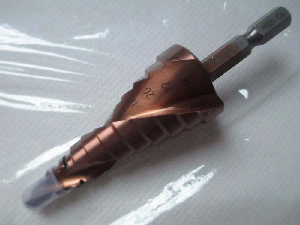  Fixmee New HSS-Co/M35 Spiral Groove Hex Shank Step Drill Bits Steel Cutting Drilling Metal Hole Saw