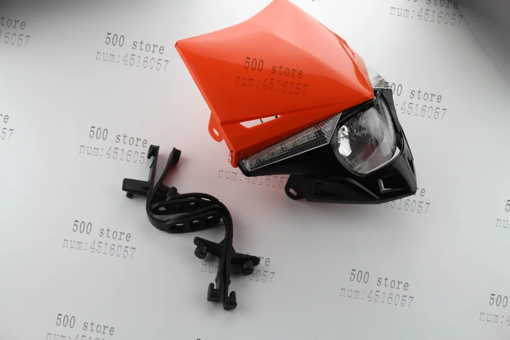 

Universal LED Headlights Headlamp Street Fighter For Suzuki 125 250 RMZ250 450 RMX250 DR250 DRZ400 Motocross orange