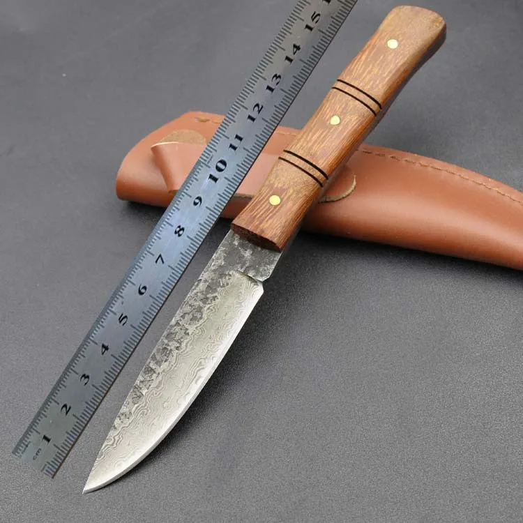

Outdoor Tactical Fixed Knives High-carbon steel Damascus pattern Knife Handmade camping Hunting Knife EDC tools SDIYABEIZ