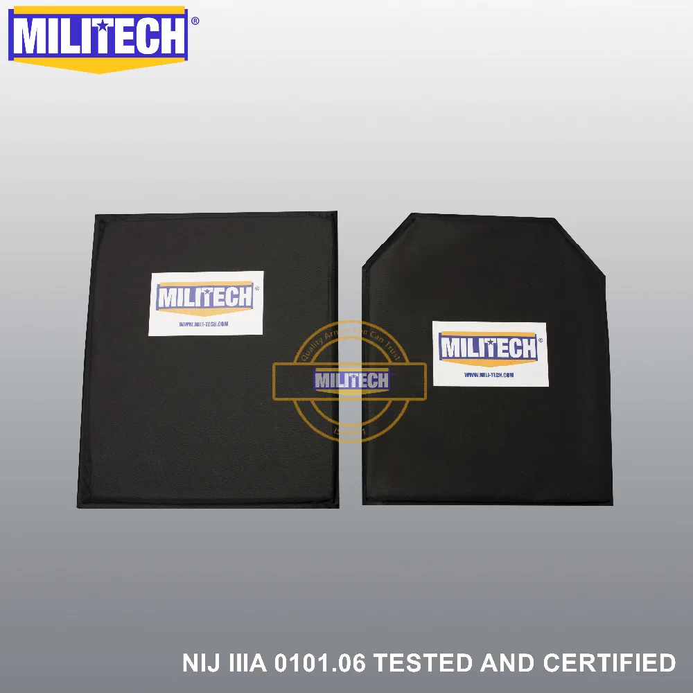 

MILITECH 10'' x 12'' SC&STC Cut Pair Aramid Ballistic Panel Bullet Proof Plate Inserts Body Armor Soft Armour NIJ Level IIIA 3A