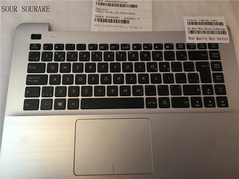 Четыре sourare для ASUS F455 A455L K455 X455L R455L Silver C чехол shell Упор для рук с клавиатурой
