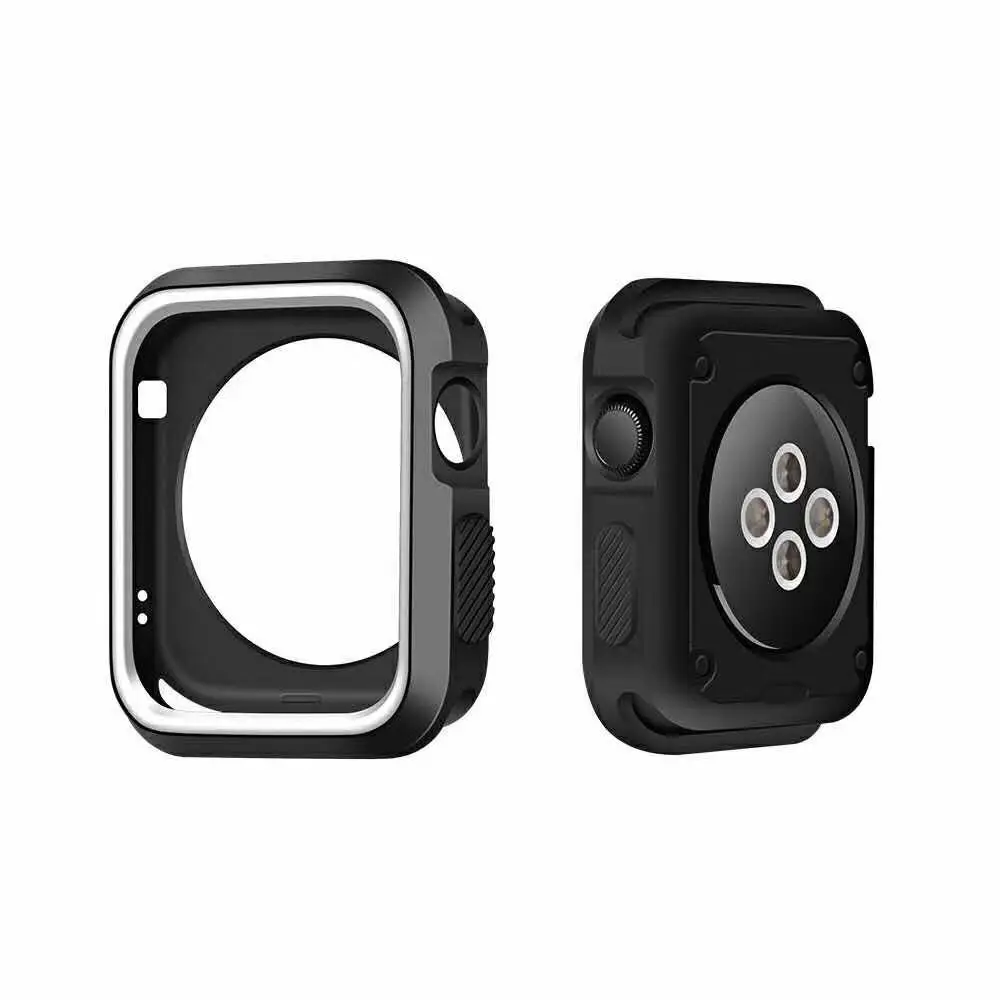 silicone cover for apple watch case 42mm 38mm 40mm 44mm sport band frame rubber soft case for iwatch series 4 3 2 1 back cover