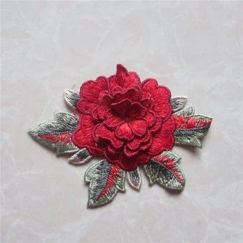 

high quality 2017 year red Embroidered flower collar lace collar crafts sewing accessories Decoration Sewing Appliques YL442