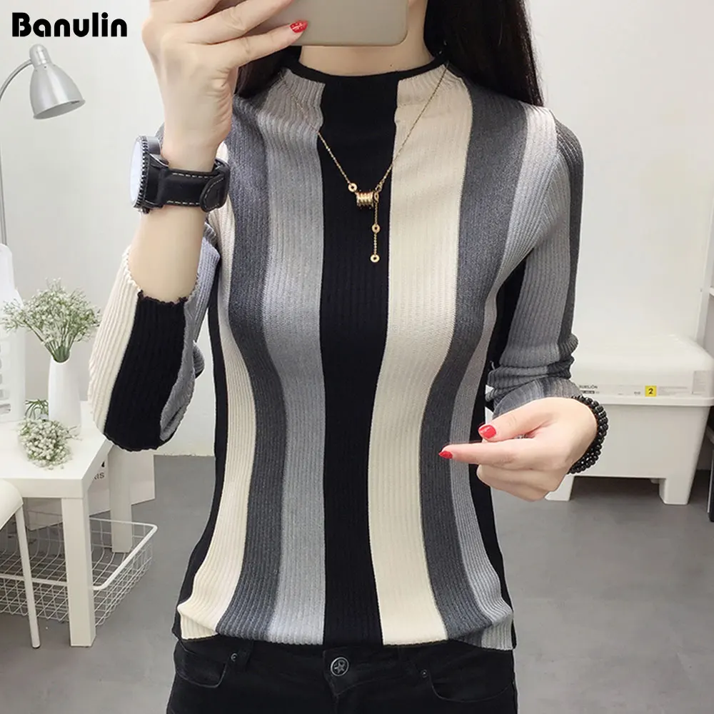 Winter Sweaters Women 2018 Fashion Jumpers Korean hit color Pullovers Knitting Pullovers Thick Christmas Sweater pull femme Sweaters