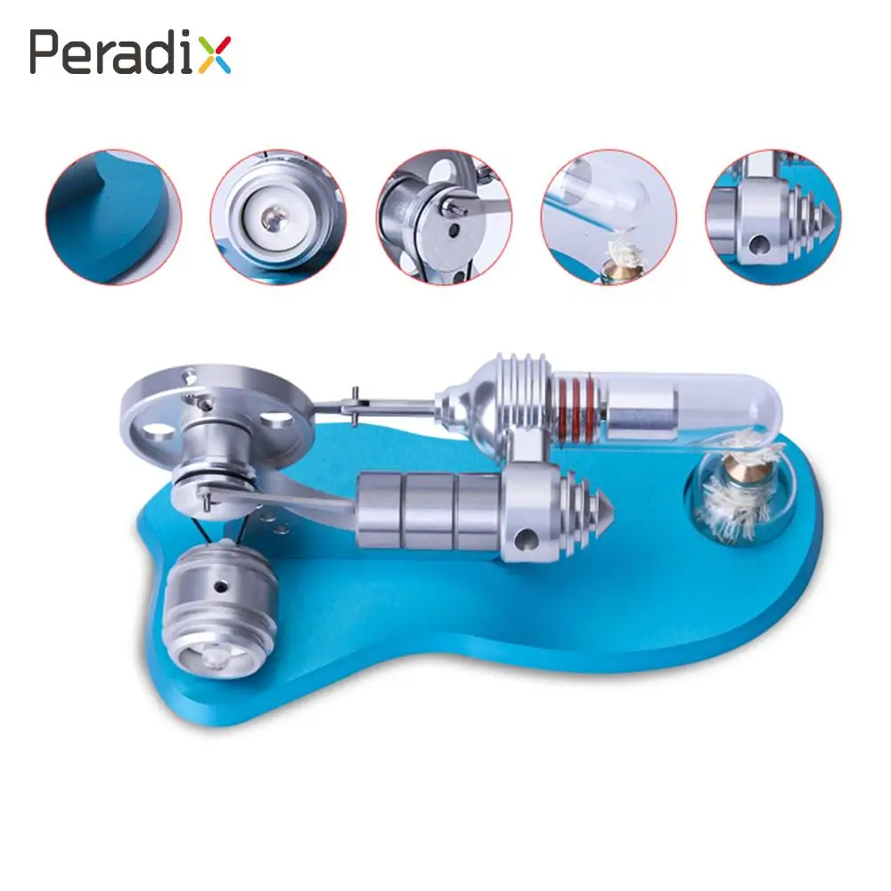 

Gift Stirling Hot Air Engine Edcuational Fantastic Engine Motor Alloy Blue Hot Air Physical Model