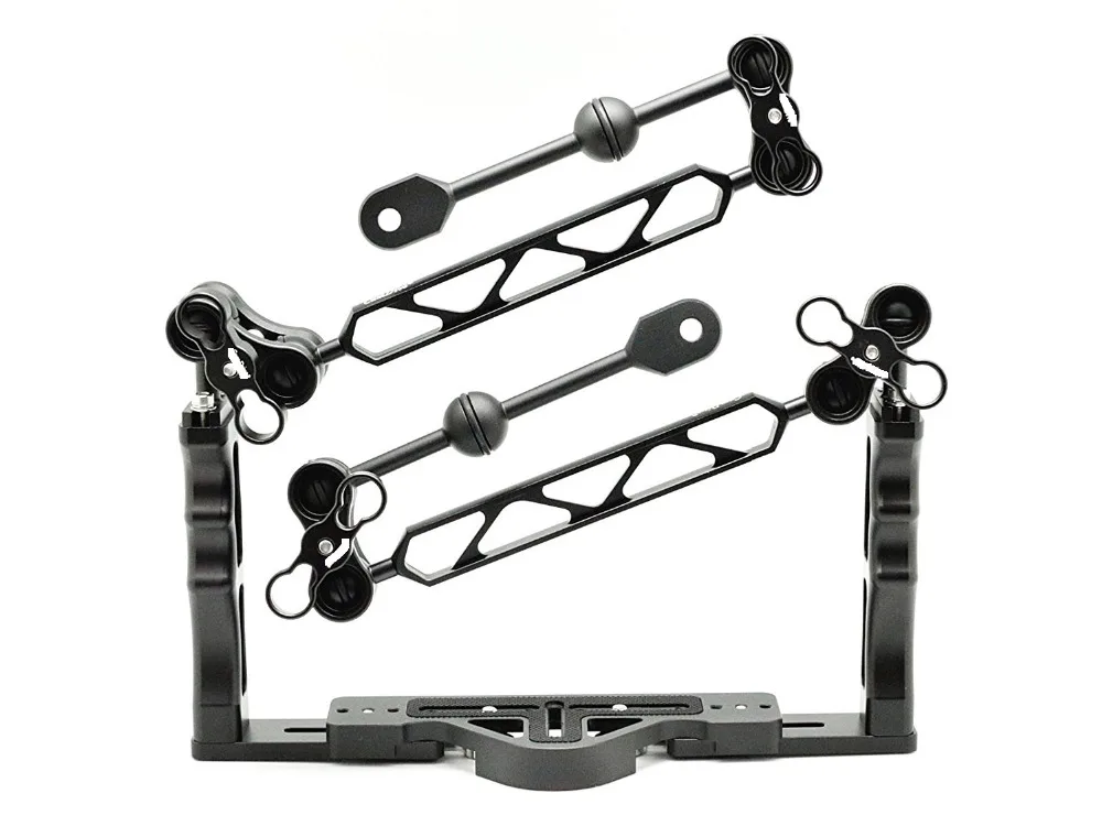 Underwater Tray Housings Arm Kit for Gopro Action Camera Holder Double