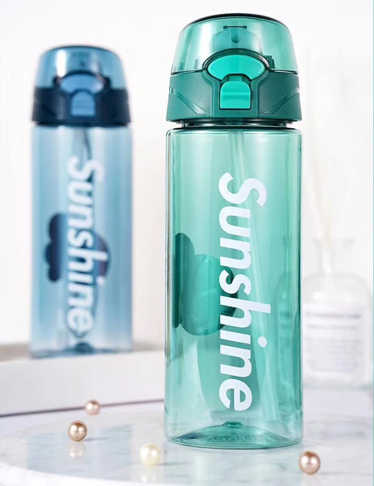 Sunshine бутылка для воды BPA бесплатно ЕС Сертификация спортивный для напитков Портативный силикагель соломы Тритан материал взрослые дети спортивные бутылки