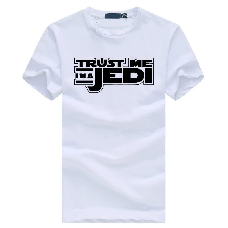 Летняя забавная уличная черная футболка в стиле хип-хоп homme STAR WAR Trust Me I'm a Jedi, Мужская футболка, модная брендовая одежда для фитнеса