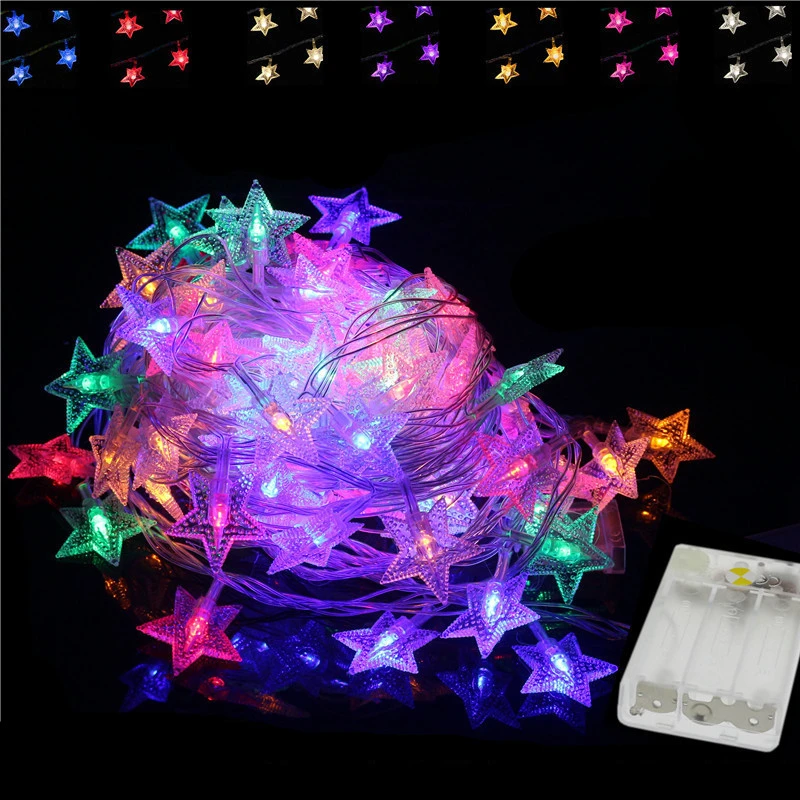 LED Star String Lights 1M/2M/5M/10M LED Fairy Lights Christmas Wedding decoration Lights Battery Operate twinkle lights