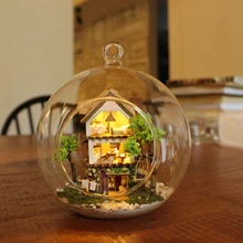 DIY Doll House Miniature Dollhouse With Furniture House For Dolls Glass Ball Casa Model Christmas Gift