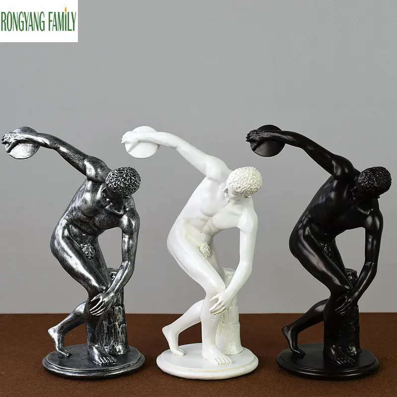 

European Discus Sports Sculpture Home Artwork Decoration Abstract Figures Statue Creative Model Ornaments Figurines Furnishings
