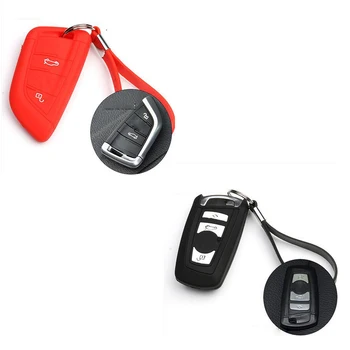 

Keyless Entry Remote Key Fob Skin Case Protector Holder Car Key Cover Ring for BMW 523 528 535 730li X3 X5 X6 4 5 7 Series