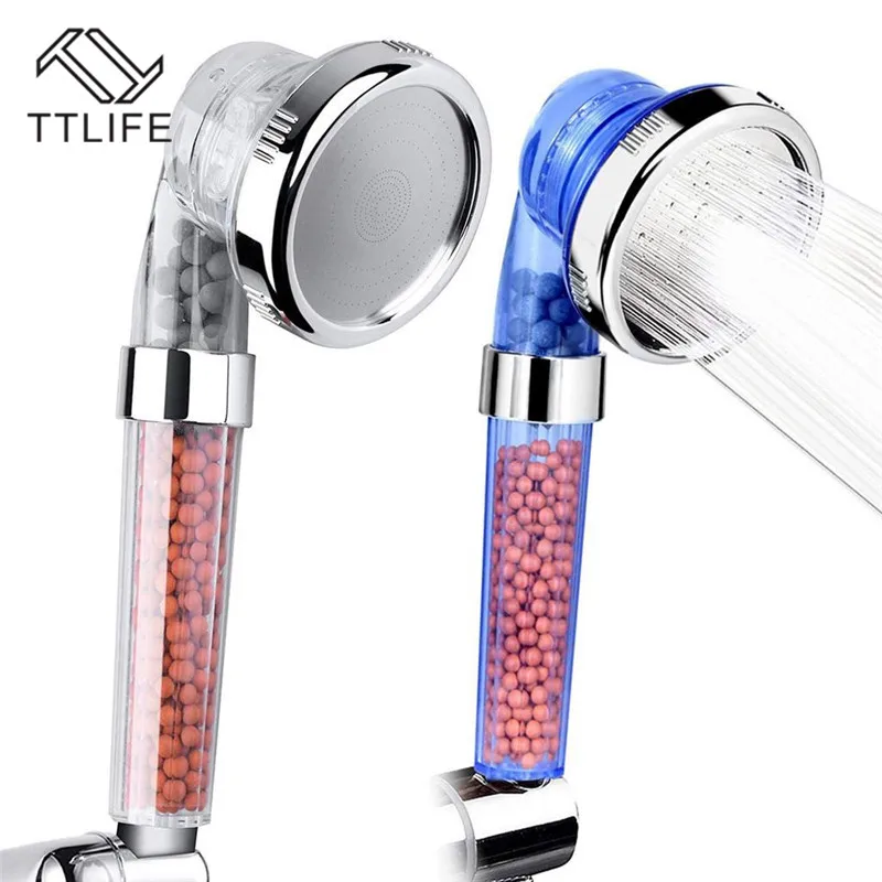 

TTLIFE 3 Mode High Pressure Mineral Beads Shower Head Handheld Negative Ion Filter Top for Bathroom Accessories Sets