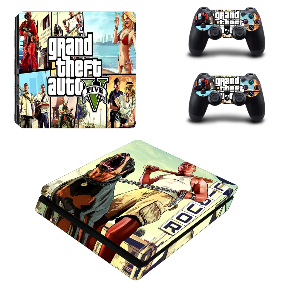 Grand Theft Auto V GTA 5 PS4 тонкий кожи Стикеры наклейка для sony Игровые приставки 4 консоли и 2 контроллера кожи PS4 тонкий Стикеры винил