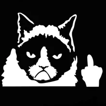 1Pc fashion styling accessories decoration White reflective stickers decal Funny The Bad cat for cars motorcycles