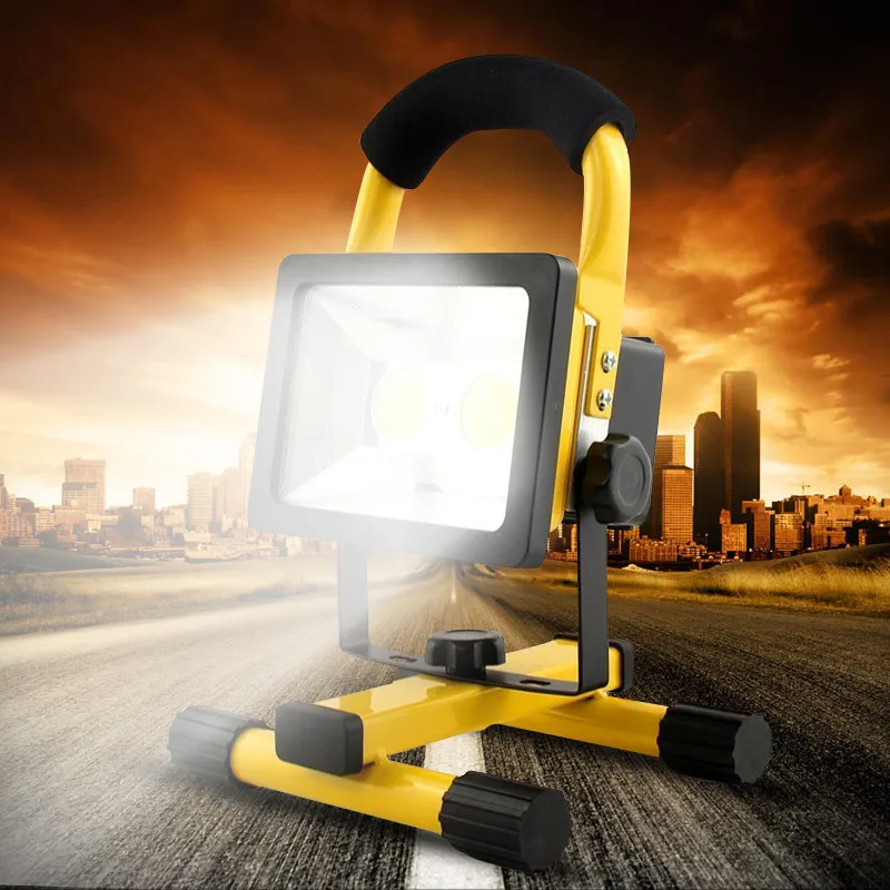 

Smuxi 30W Rechargeable LED Floodlight Portable Lantern Led Work Light Adapter+Car Charger IP65 Waterproof Lamp Camping