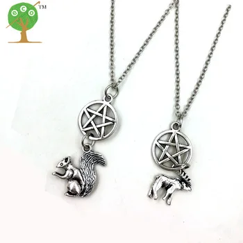 1 set supernatural INSPIRATIONAL sam and dean friendship moose squirrel necklace nw2081