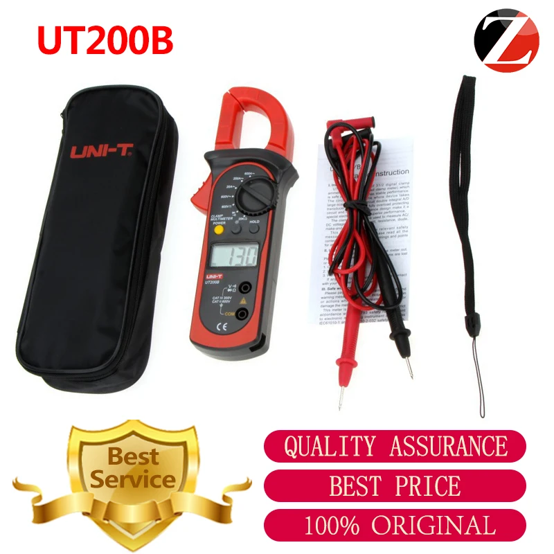 

UT200B Digital Clamp Meters LCD Backlight AC/DC Voltage AC Current Resistance Clamp Multimeter Multitester Multimetro