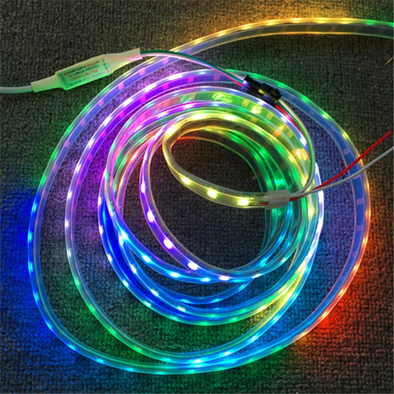 1 м/5 м WS2812B 30/60/144 светодиодов/m Smartled пикселей RGB индивидуально адресуемых светодиодные полосы светильник черный/белый печатных плат WS2812 IC WS2812B 5V