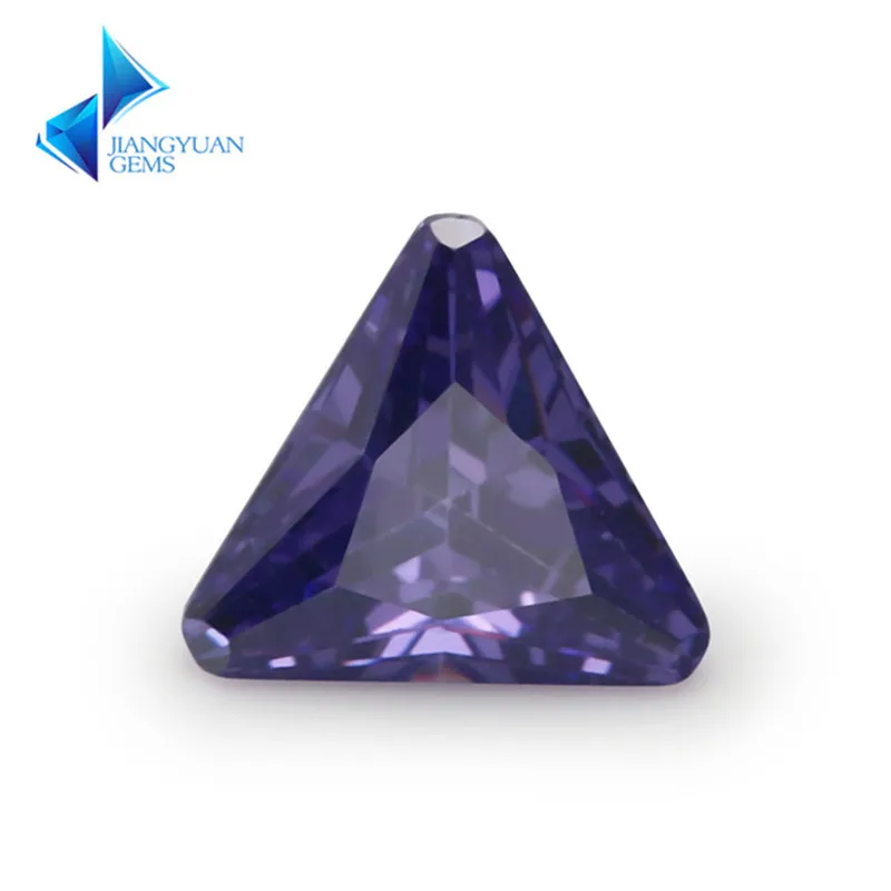 

Size 5*5~8*8mm Triangle Shape Chamfered Coner 5A Violet Color CZ Stone Synthetic Gems Cubic Zirconia For Jewelry
