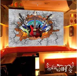 Бесплатная доставка персонализированные обои фрески бар отель KTV комнате 3D стерео музыкальная тема Гитары граффити изготовление размеров
