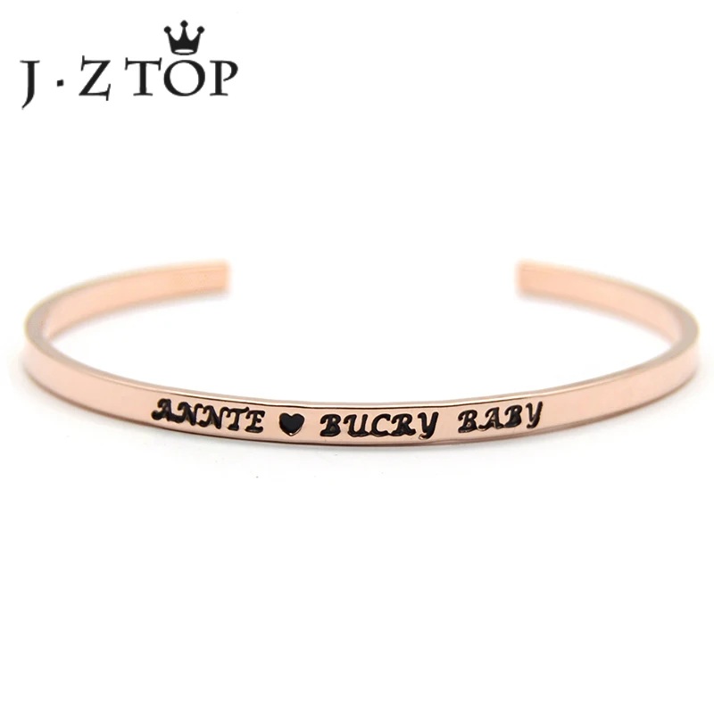 

JZTOP Simple Rose Gold Color Bangle For Woman Stainless Steel Open Cuff Bangles Bracelet Girl Party Jewelry Pulseiras Femininas