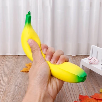

18CM Simulation Banana Squishy Toy Slow Rising Squeeze Stress Decompression Doll Adults Kids tress Relief Squeeze Toys