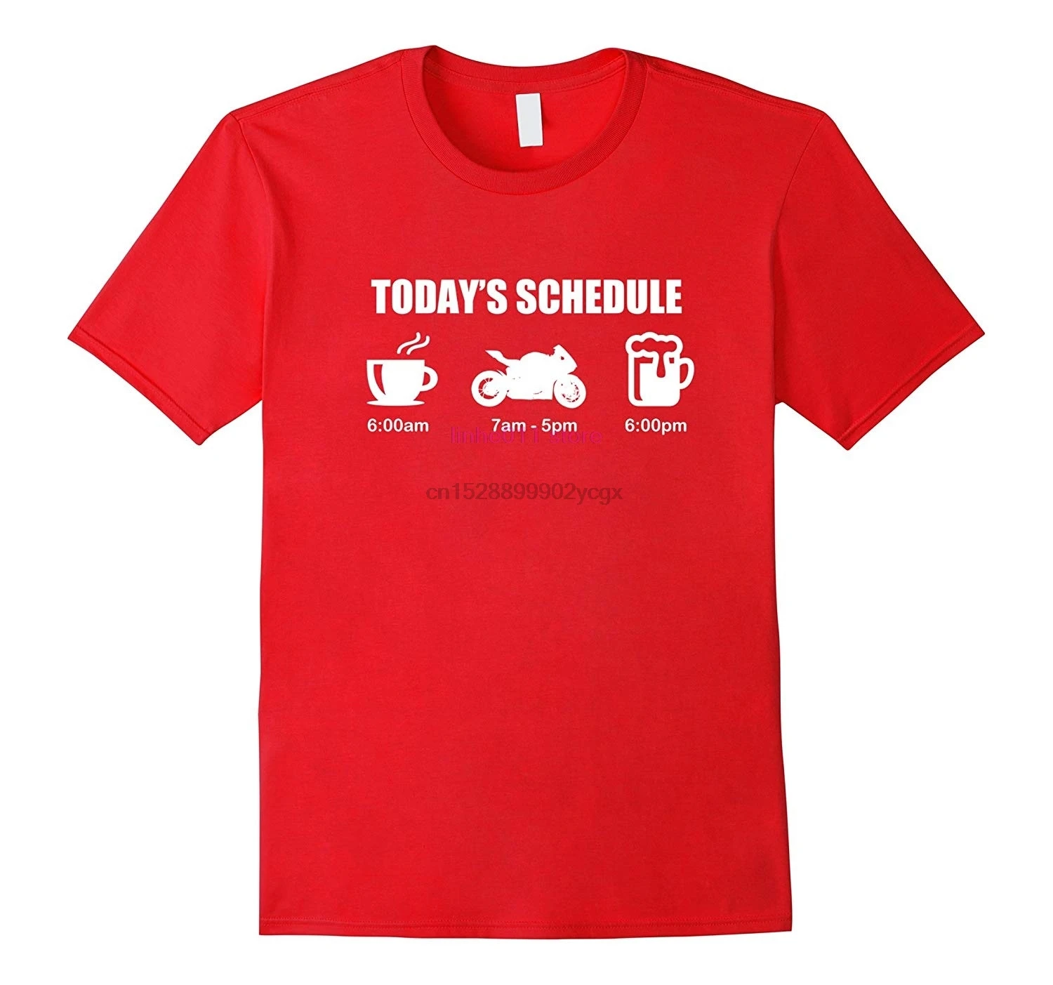 

GILDAN new men shirt Todays Schedule Motorcycle Shirt Funny Motorbike TShirt