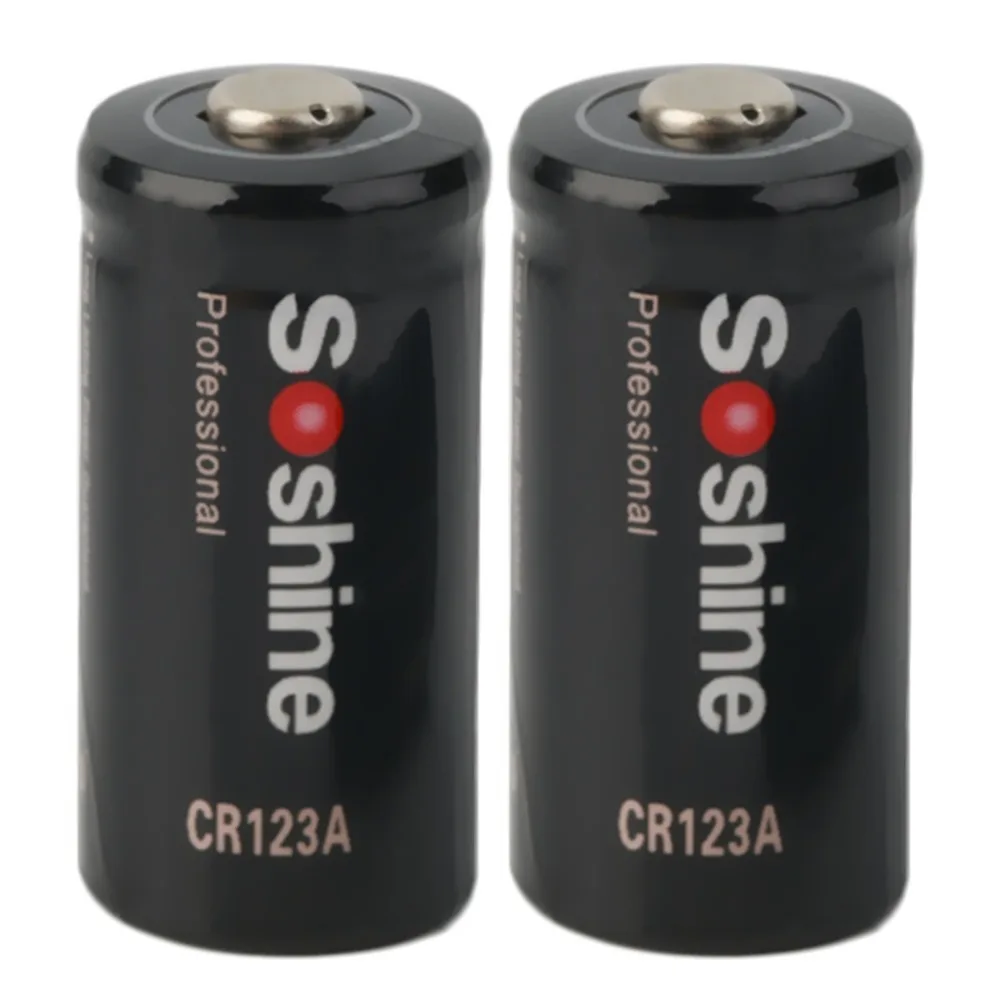 2 шт CR123A 3,0 V 1600 mAh основная батарея для тактического фонарика для Soshine оптовая продажа