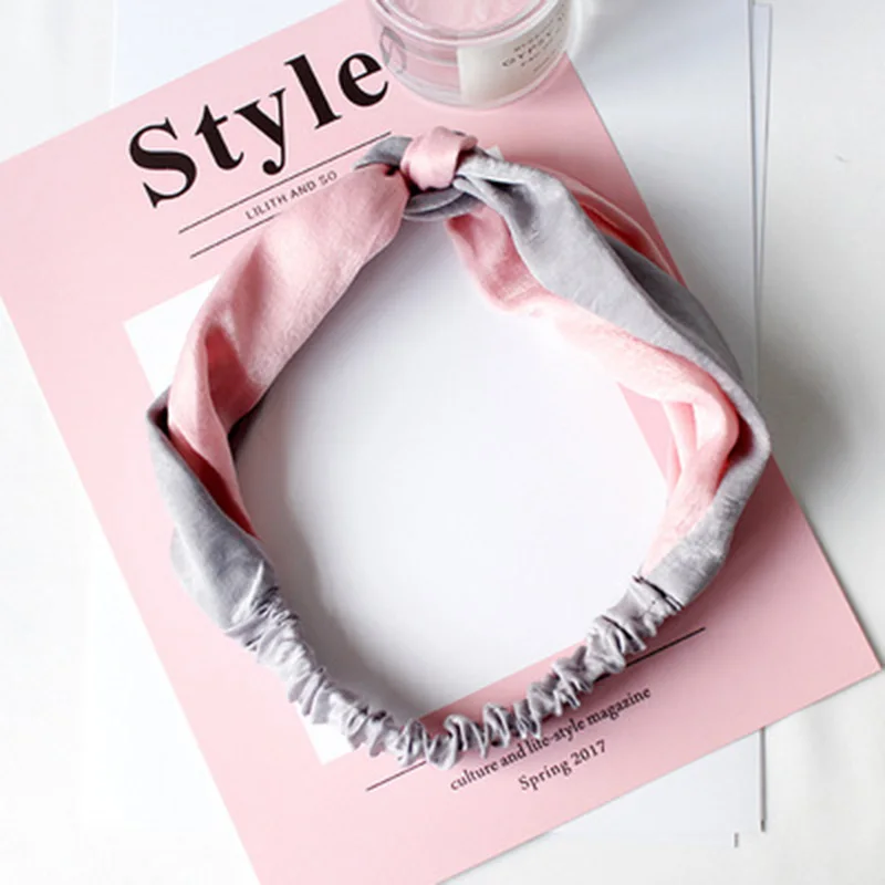 style 7 07 Хлопковая женская повязка на голову, тюрбан, одноцветная повязка на голову с узлом для девочек, аксессуары для волос, витая Женская повязка для макияжа, эластичные резинки для волос, повязка на голову - Цвет: style 7 07
