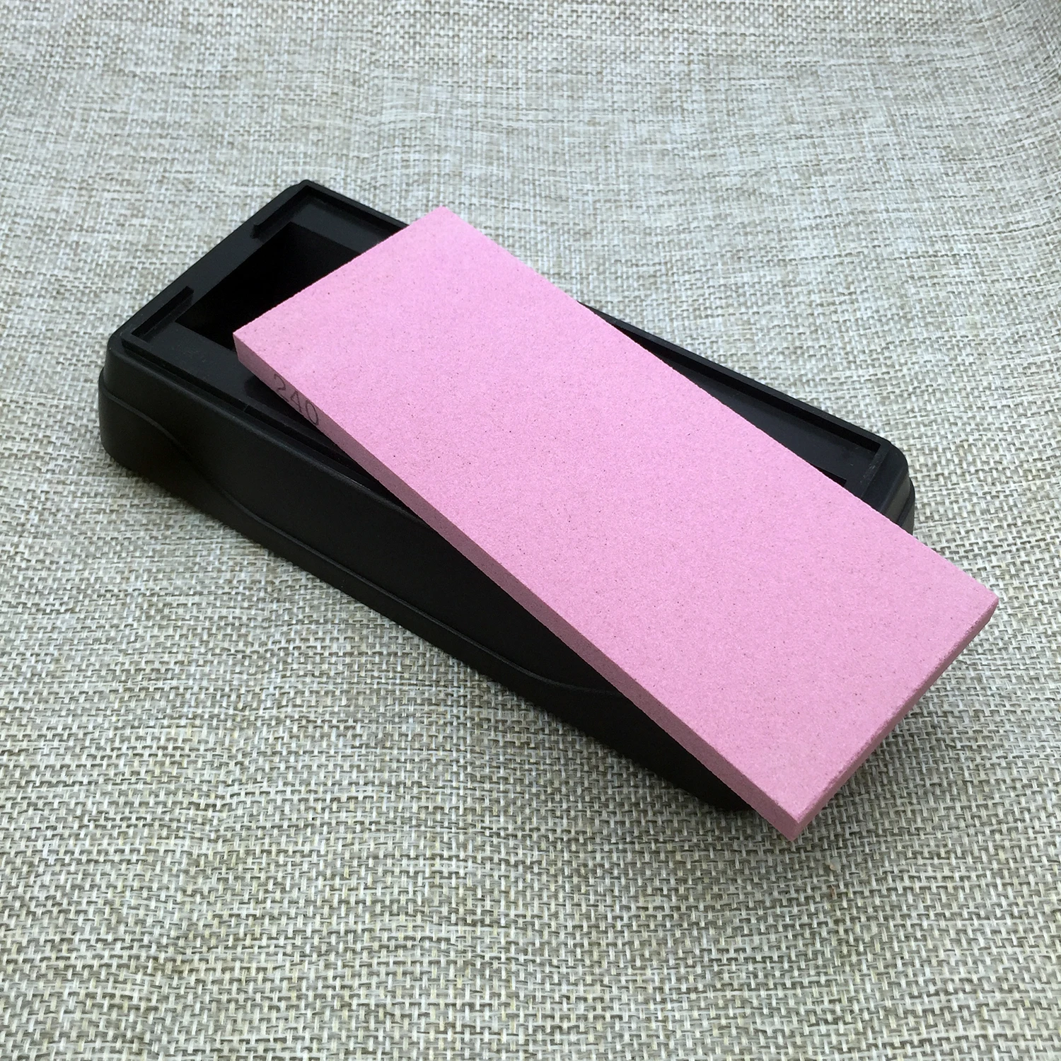 6" corundum whetstone Knife sharpener system Hone stone 240# Grit water stone with Non-slip base coarse Grinding