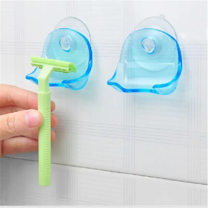 

Bathroom Shelves Plastic Shaver Holder Washroom Wall Sucker Suction Cup Hook Razor Bathroom Supplies free shopping
