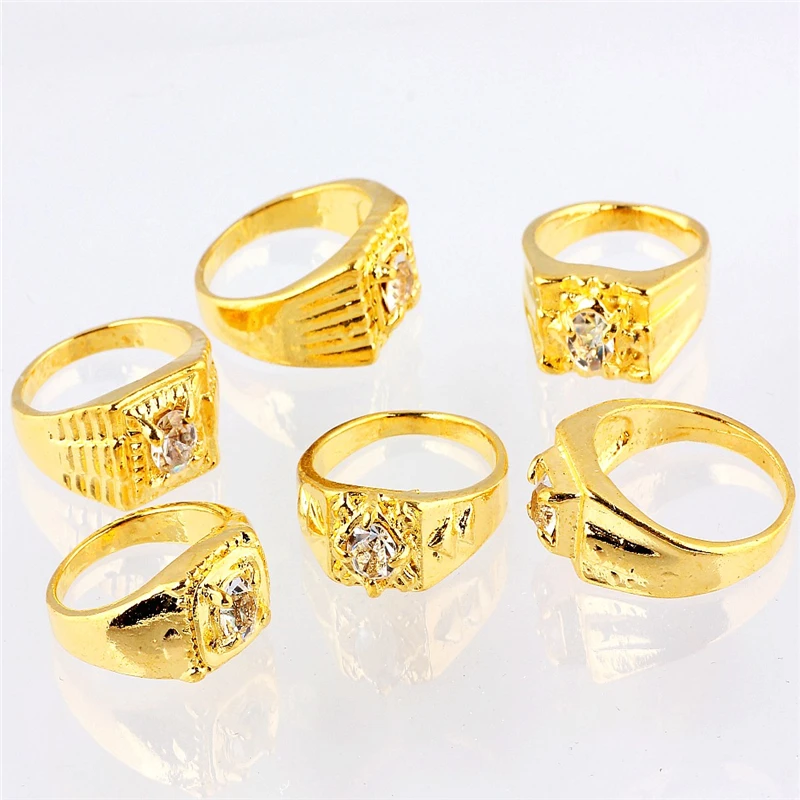 QianBei, опт, 50 шт., модное Золотое кольцо с кристаллами, стразы, для женщин, для свадьбы, вечеринки, помолвки, кольцо для мужчин, подарок, ювелирное изделие