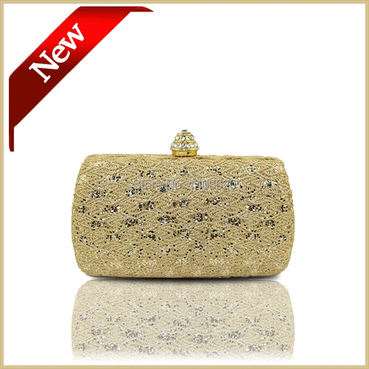 gold lace clutch bag