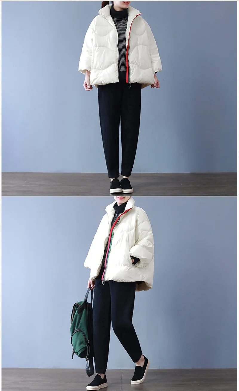 Женская куртка-пуховик на белом утином пуху, корейское свободное зимнее пальто для женщин, негабаритный свет, Женская куртка Abrigos Mujer Wt0019 KJ2618