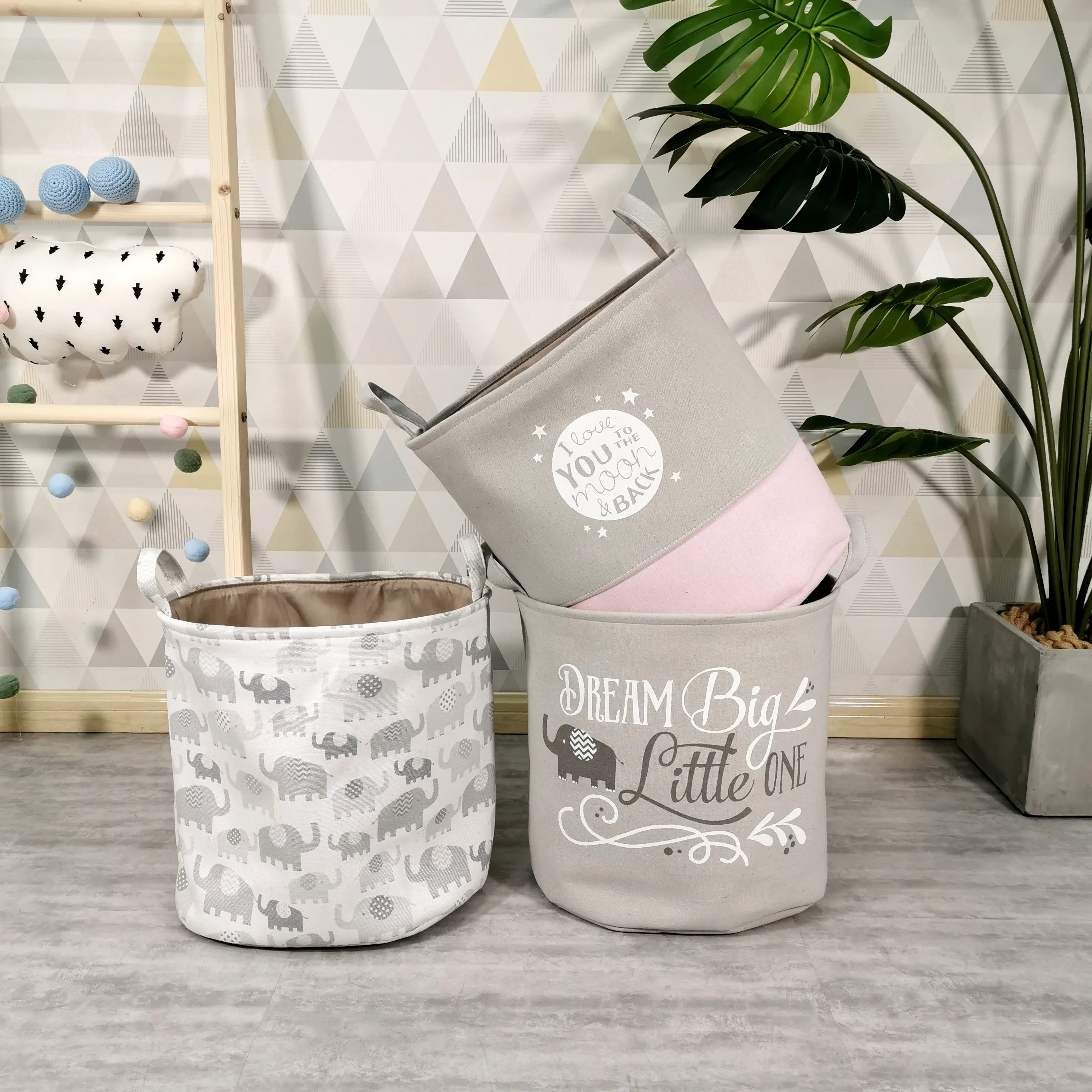 

40x33xH40cm fantasy elephant pattern cartoon children's toy storage basket cloth storage bin storage basket hamper